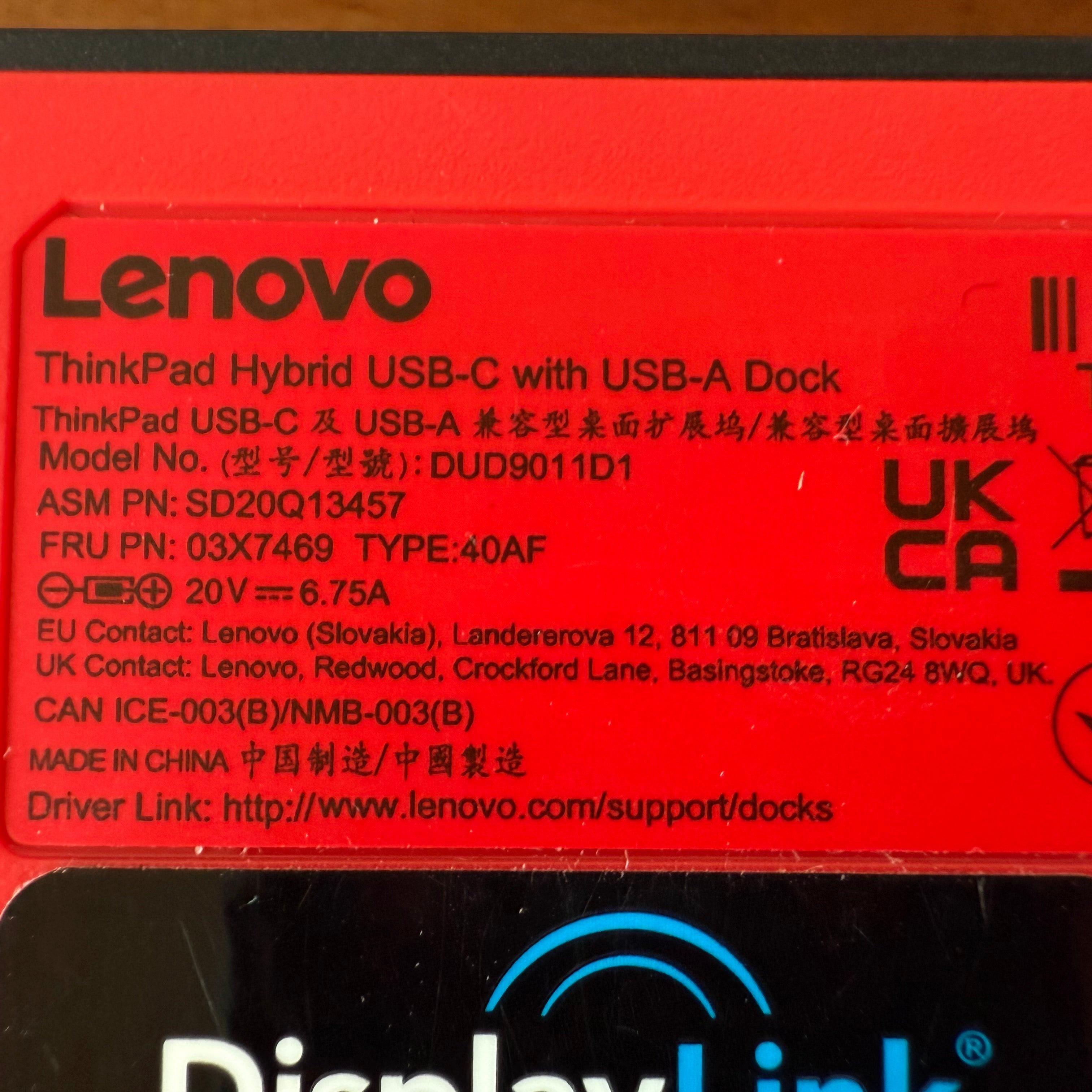 Lenovo ThinkPad Hybrid USB-C Dock