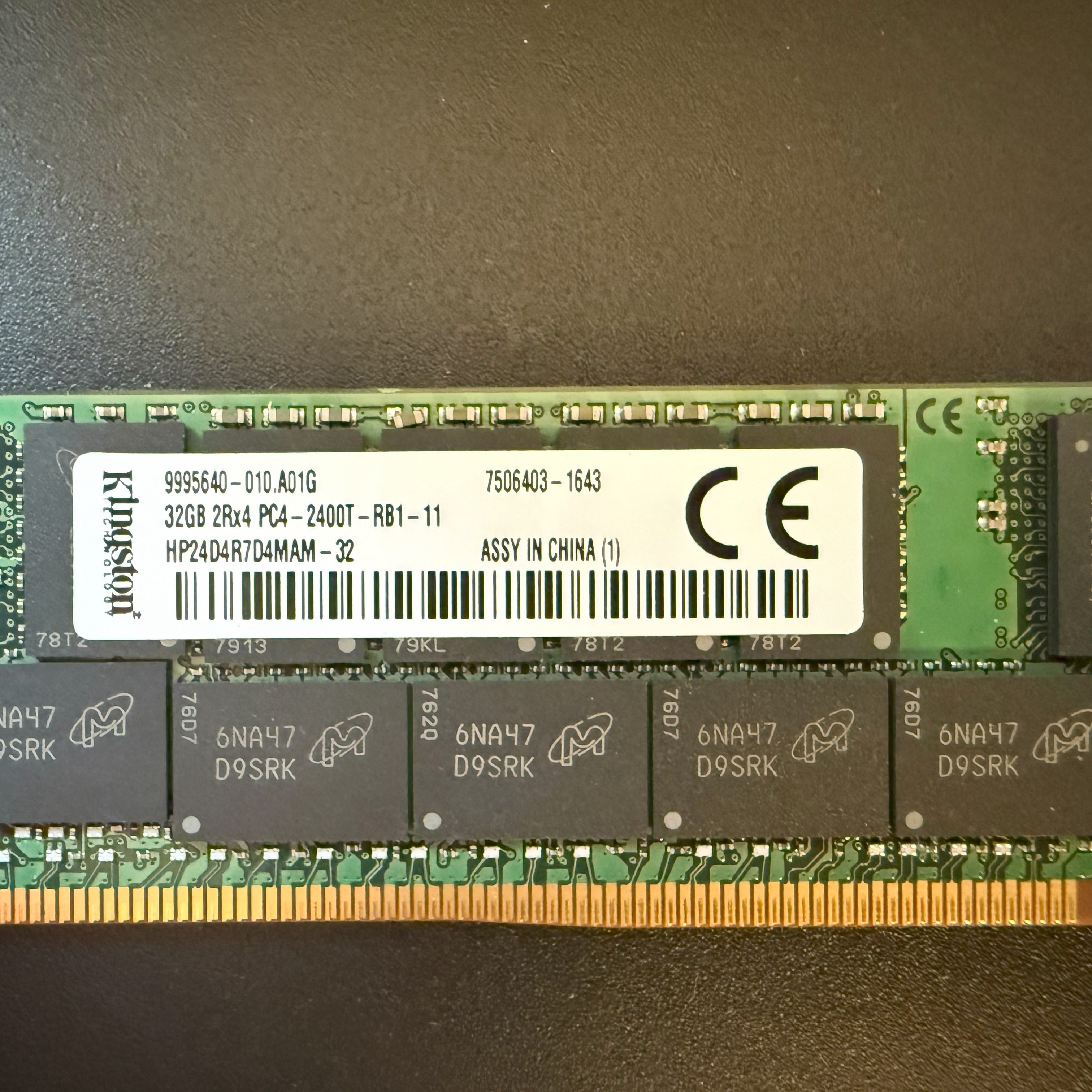 Kingston 32GB DDR4 2Rx4 PC4-2400T RDIMM ECC