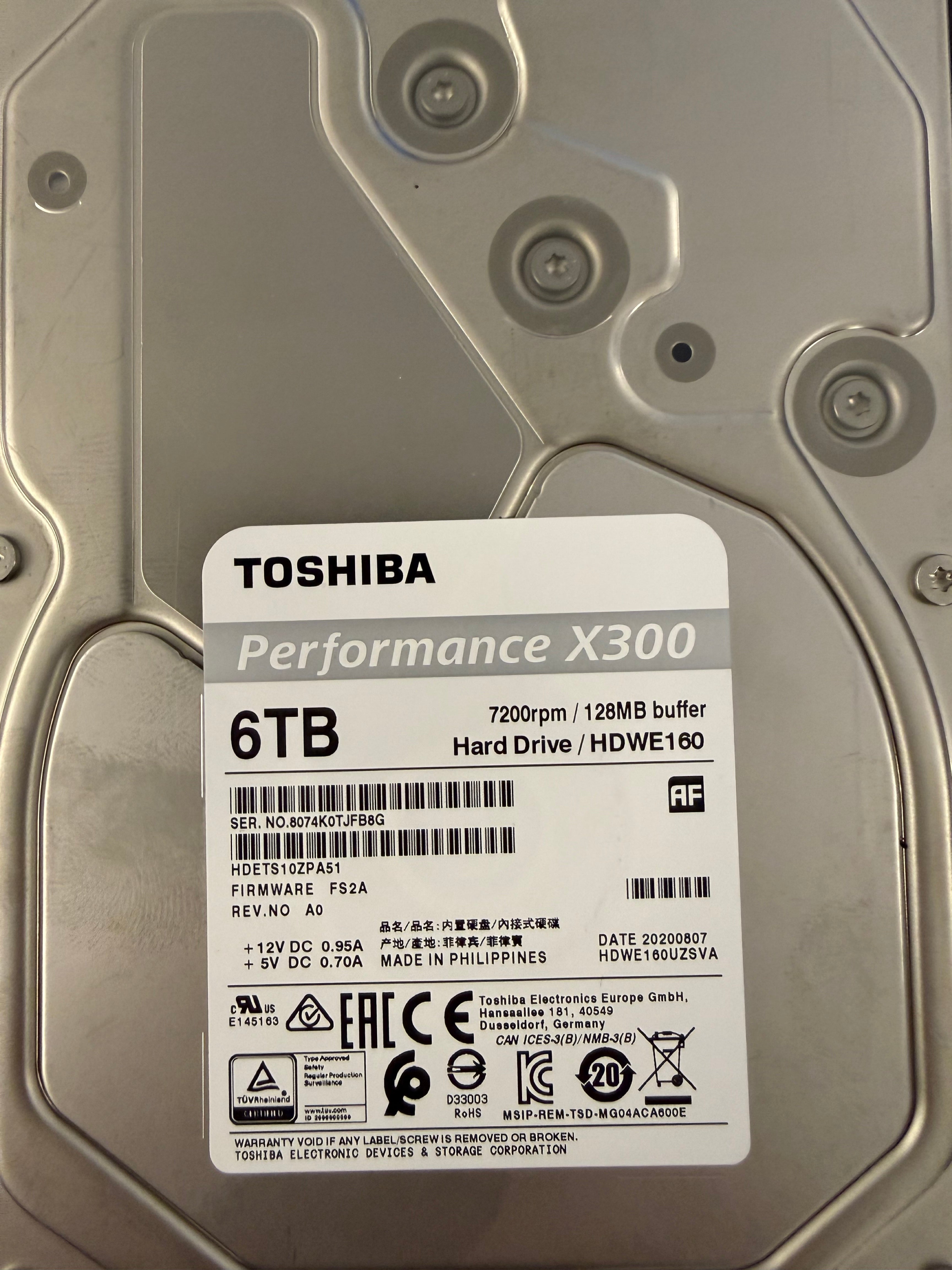 Toshiba X300 6TB HDD | 3,5" | 7200rpm | Renoveret