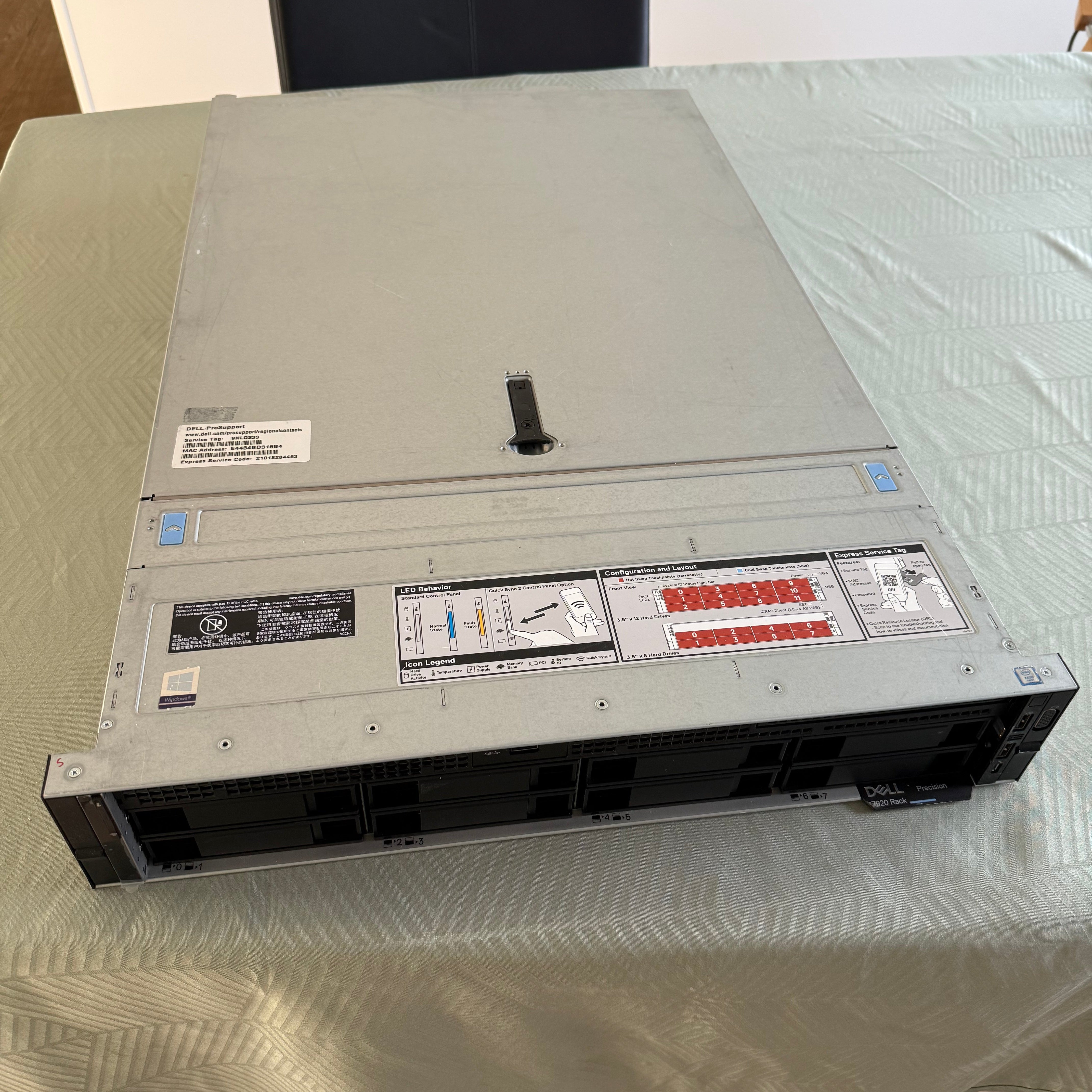 Dell Precision 7920 Rack | 2x Xeon Gold 6144 | 384GB | 10GbE RJ45